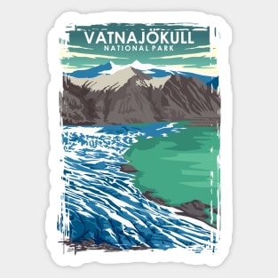 Vatnajokull National Park Travel Poster Sticker